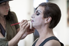 Paul Capsis in make-up with Mariel McClory (MUA)