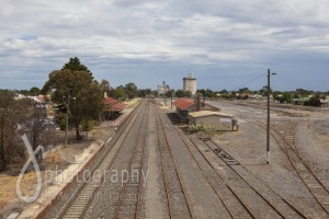 The Horsham Railway Station seen from the "overpass".