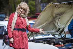 Denise displays the inner workings of the motor