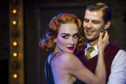 Production shot of Chelsea Gibb &amp; Jason Kos in the musical, "Cabaret", Hayes Theatre