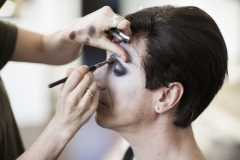 Paul Capsis in make-up with Mariel McClory (MUA)